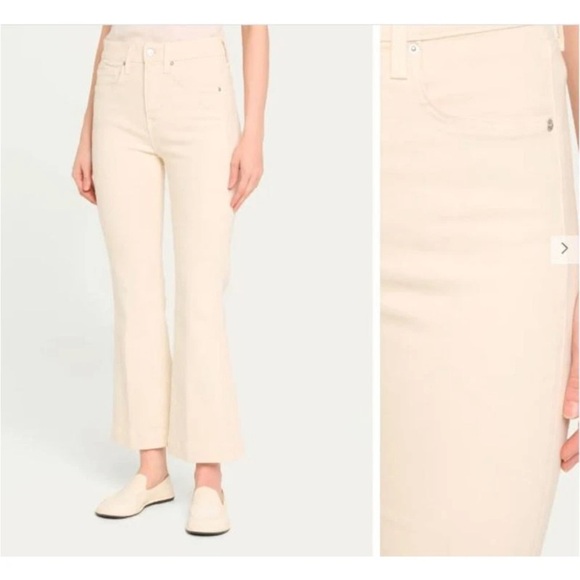 NWT Veronica Beard Carson High Rise Ankle Flare Jeans in Ecru‎ Size 31 - Picture 8 of 11